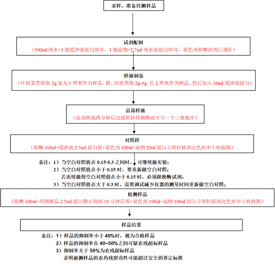 蔬菜农药残留快速检测方法工作流程图